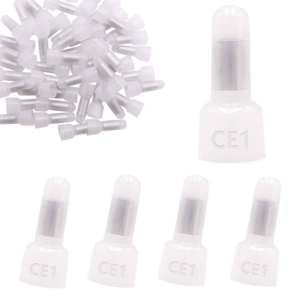 200 Pieces Crimp Cap Connector Terminals Car Home Electrical Wire End Caps CE1