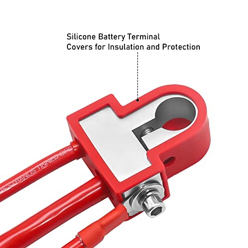 BTO Solid Brass Positive Negative Battery Terminals with Adaptor Collars,