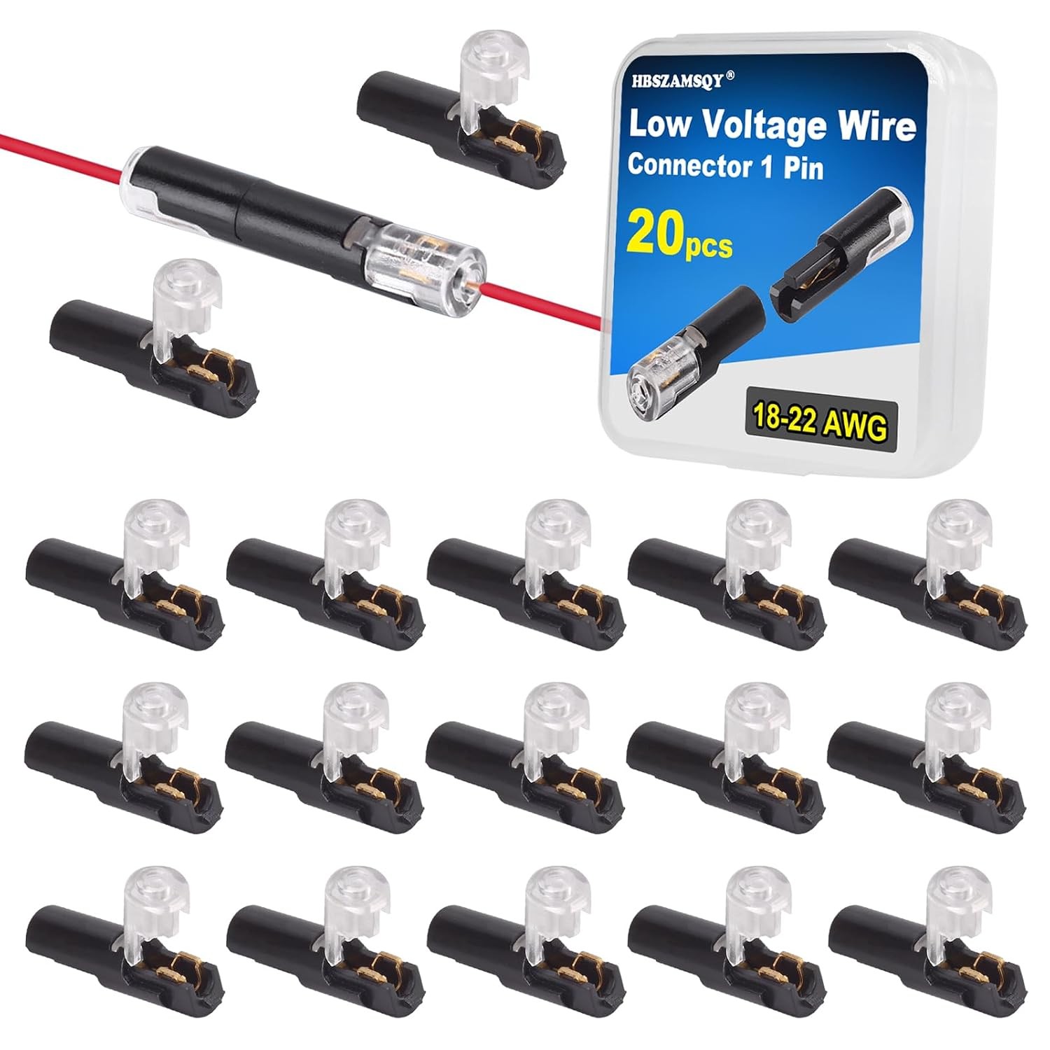 1 Pin Low Voltage Wire Plug-in Connectors 18-22 AWG