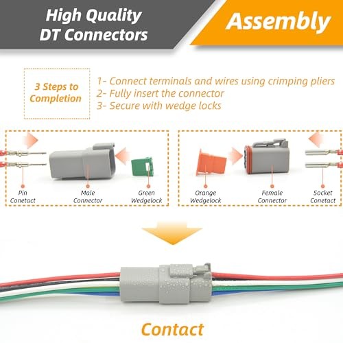 215 PCS Deutsch Connector Kit, DT 2 3 4 6 8 12 Pin Connectors, 2SETS 215PCS