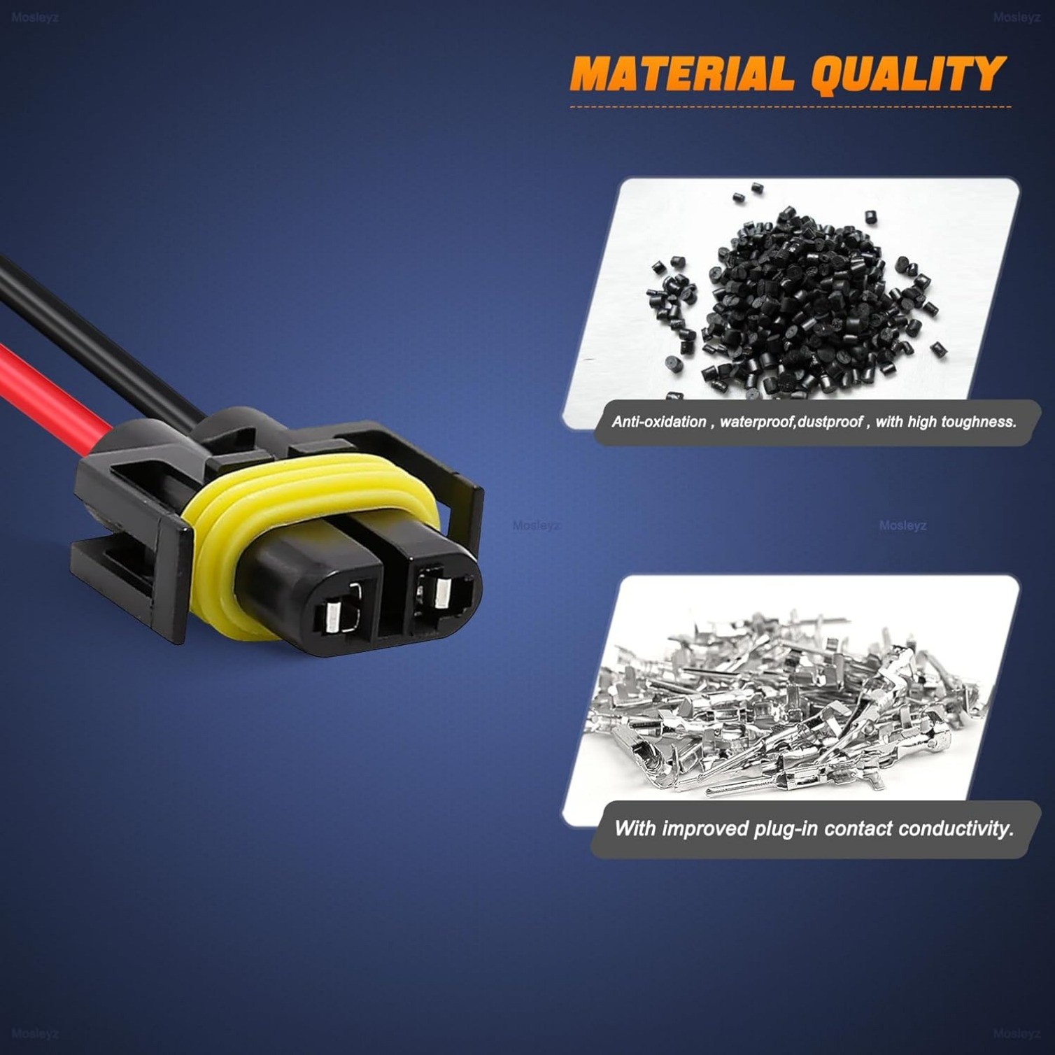 2PCS H11 Pigtail Socket H9 H8 880 881 Female Adapter Wiring Harness Connector