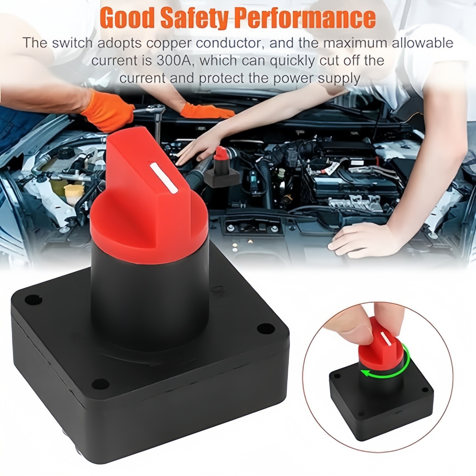 2PCS Universal Battery Kill Switch for Car RV Marine Cut Off