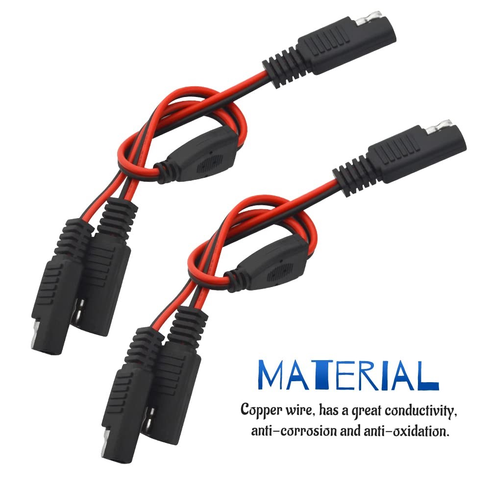 5 PCS 18AWG SAE Power Connector Cable Y Splitter 1 to 2 SAE Extension Cable 1…