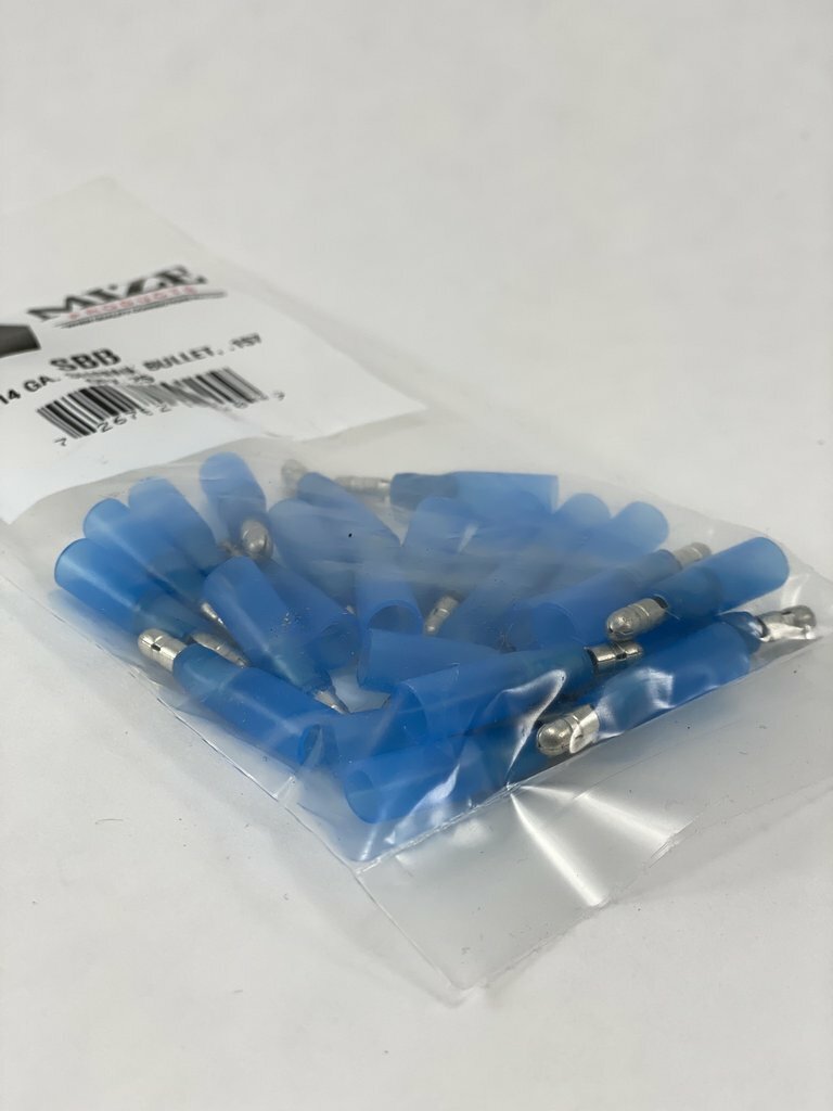Mize 25 Pc Blue Size 16-14 GA Heat Shrink Male Bullet .157, SBB