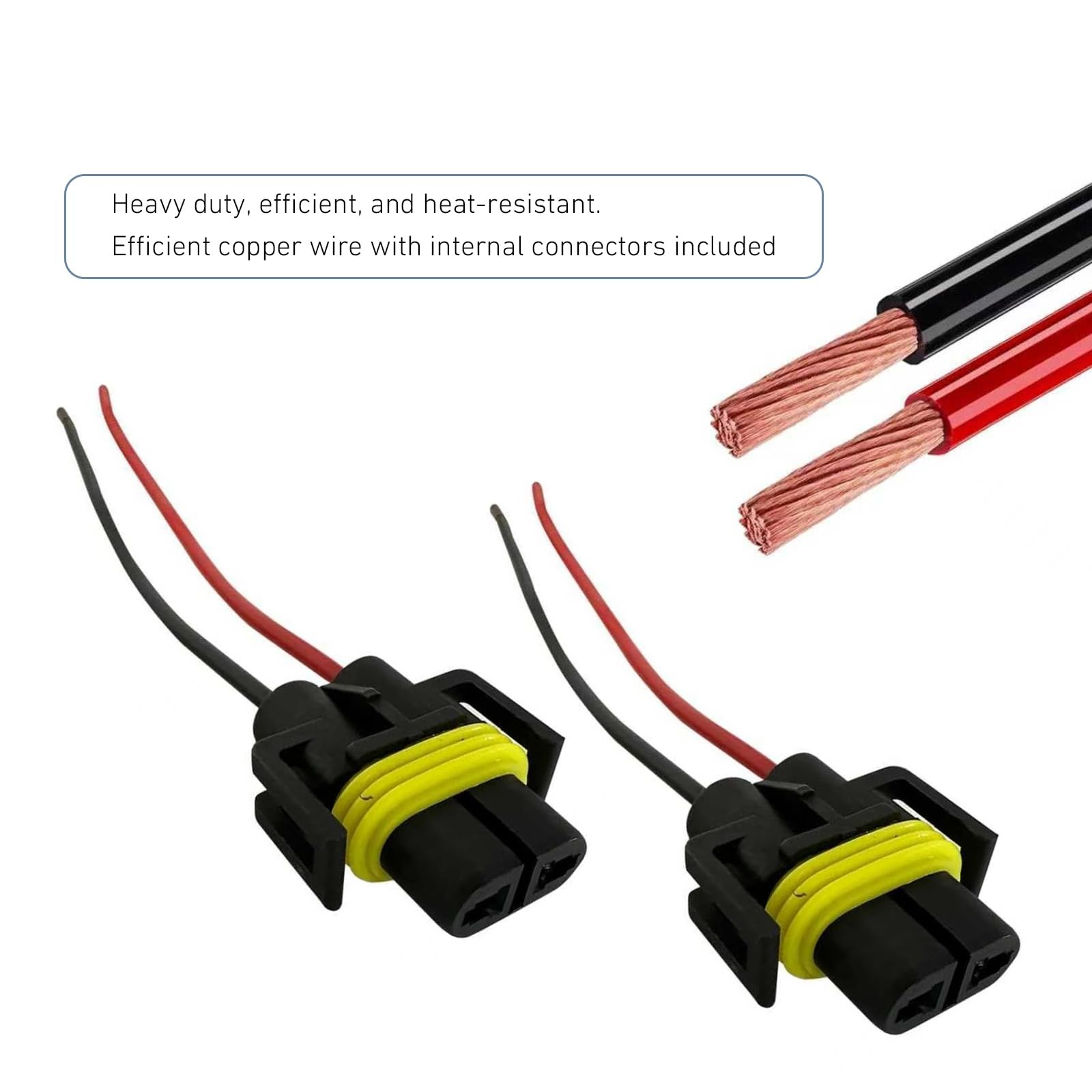 Foelony 4 PCS H8/ H9/ H11 Bulb Sockets, Female Adapter Wiring Harness Sockets…