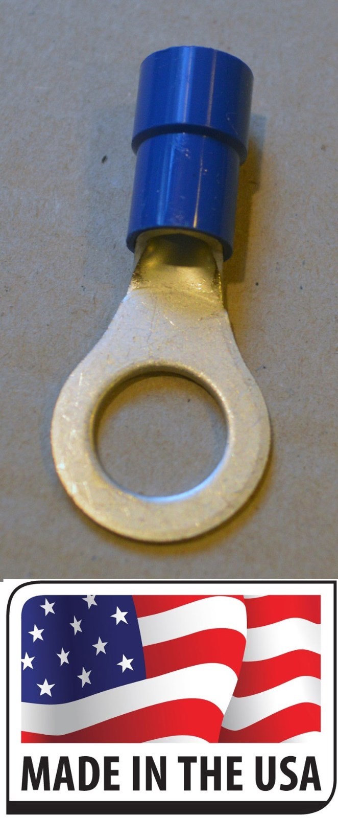 (25) 6 GAUGE VINYL 3/8 RING Electrical CONNECTOR TERMINAL MADE IN USA 6 GA