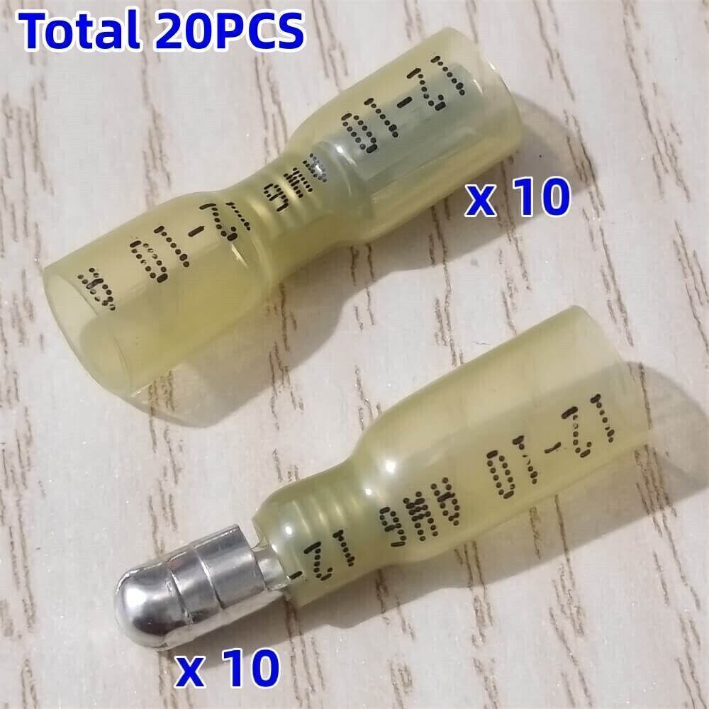 12-10AWG Heat Shrink Bullet Male Female Crimp Terminals Connectors Waterproof