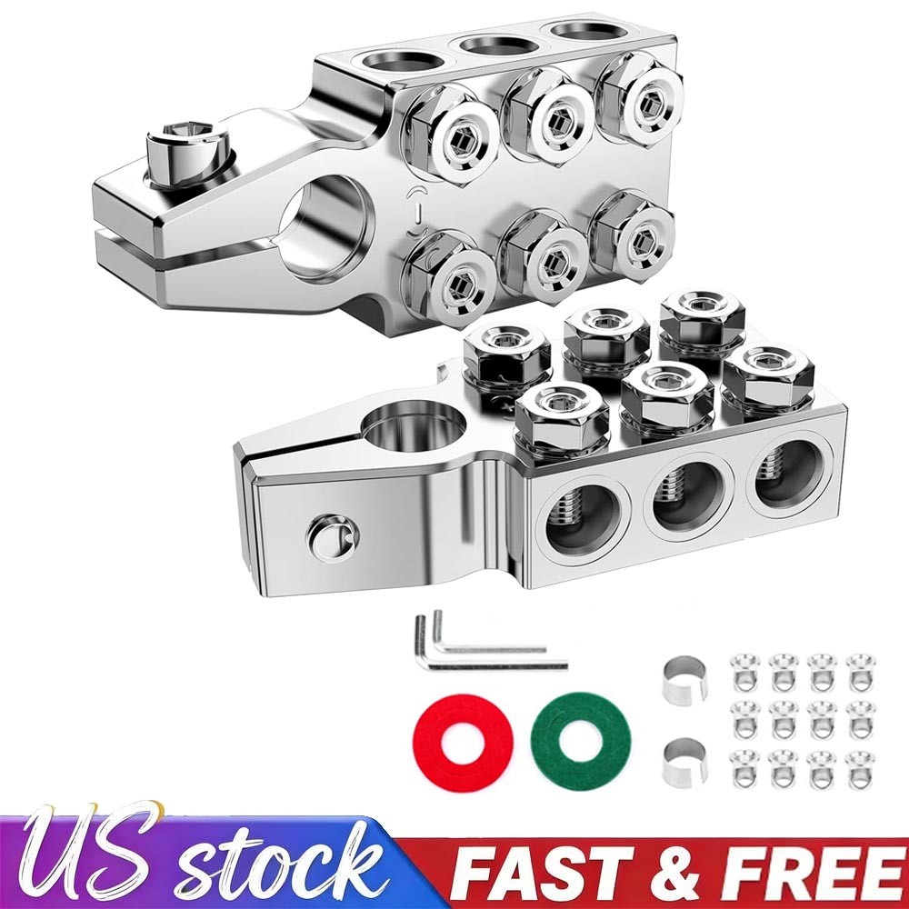 Battery Terminal Connectors 12 Way Top Post Clamps Positive Negative 8Awg 4 0Awg
