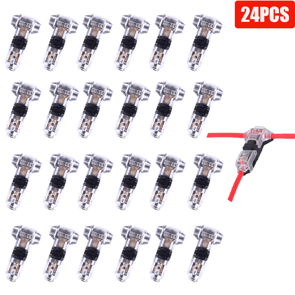 Quick Solderless T Tap 1 Pin Low Voltage Wire Splice Connector 18-22 AWG Cable