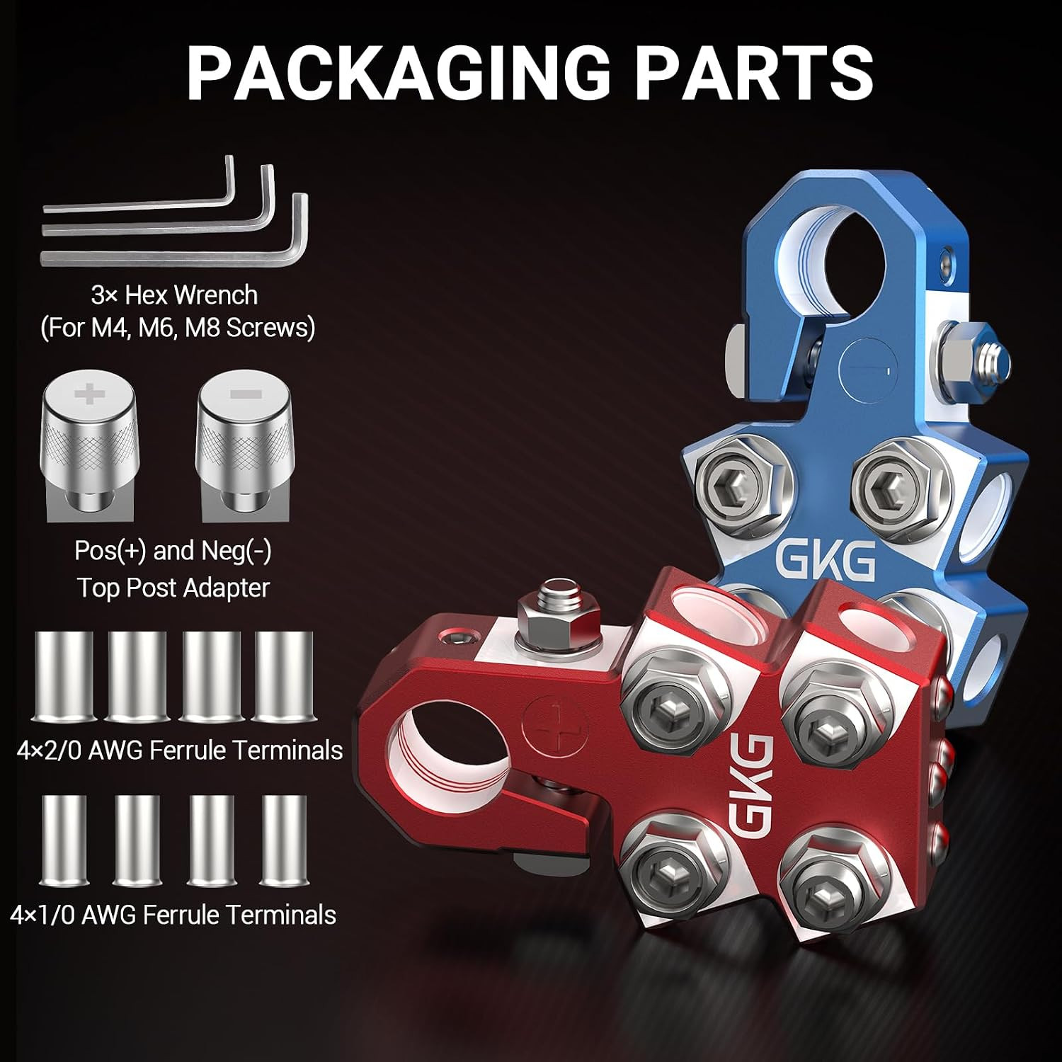 2 Pcs Lead Acid Battery Terminal Connectors, 12 Way Battery Terminal Clamps with