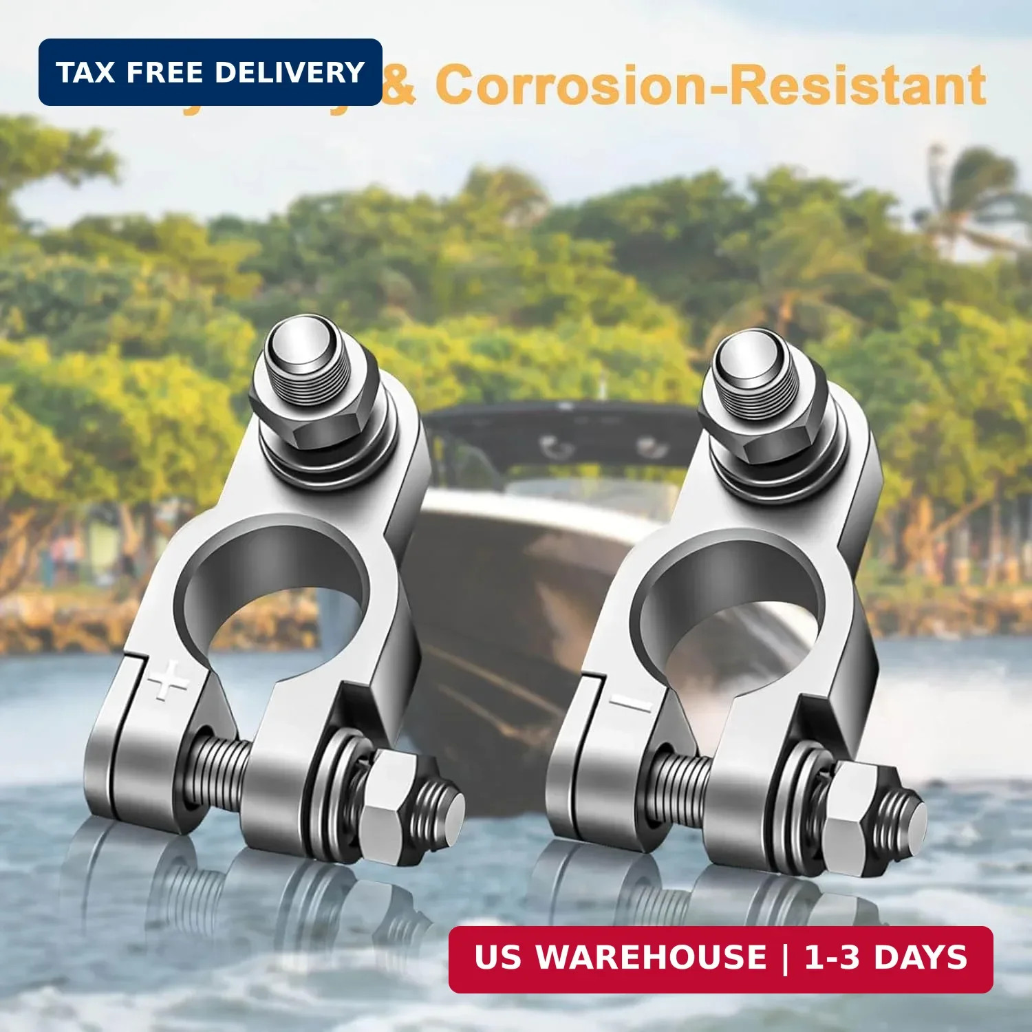 SUNMORN Battery Terminal Connectors, Complete kit Battery Terminals, Brush, with