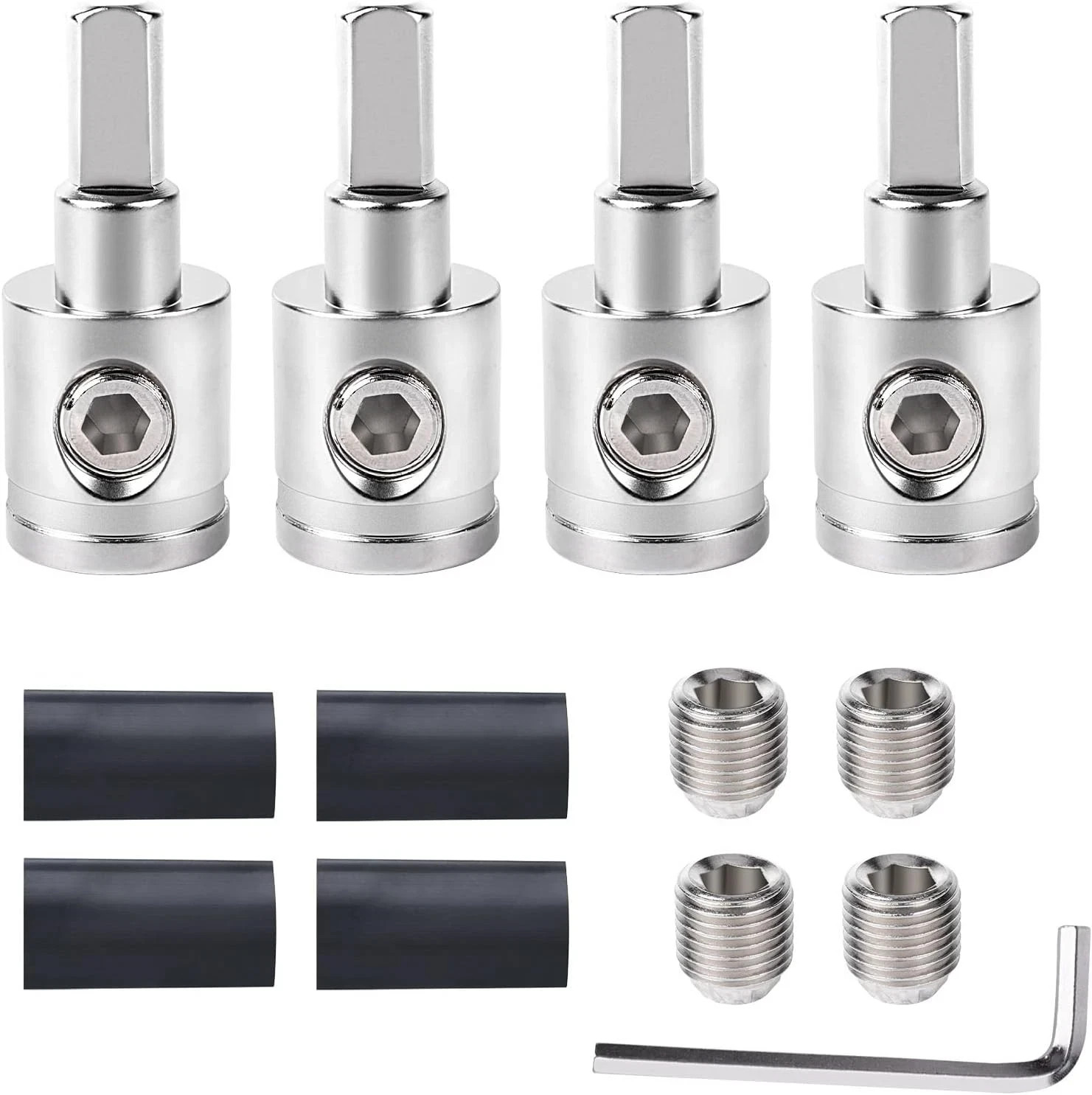4pcs Car Audio Wire Reducer 0GA to 4GA Heavy-Duty Amp Power Connector