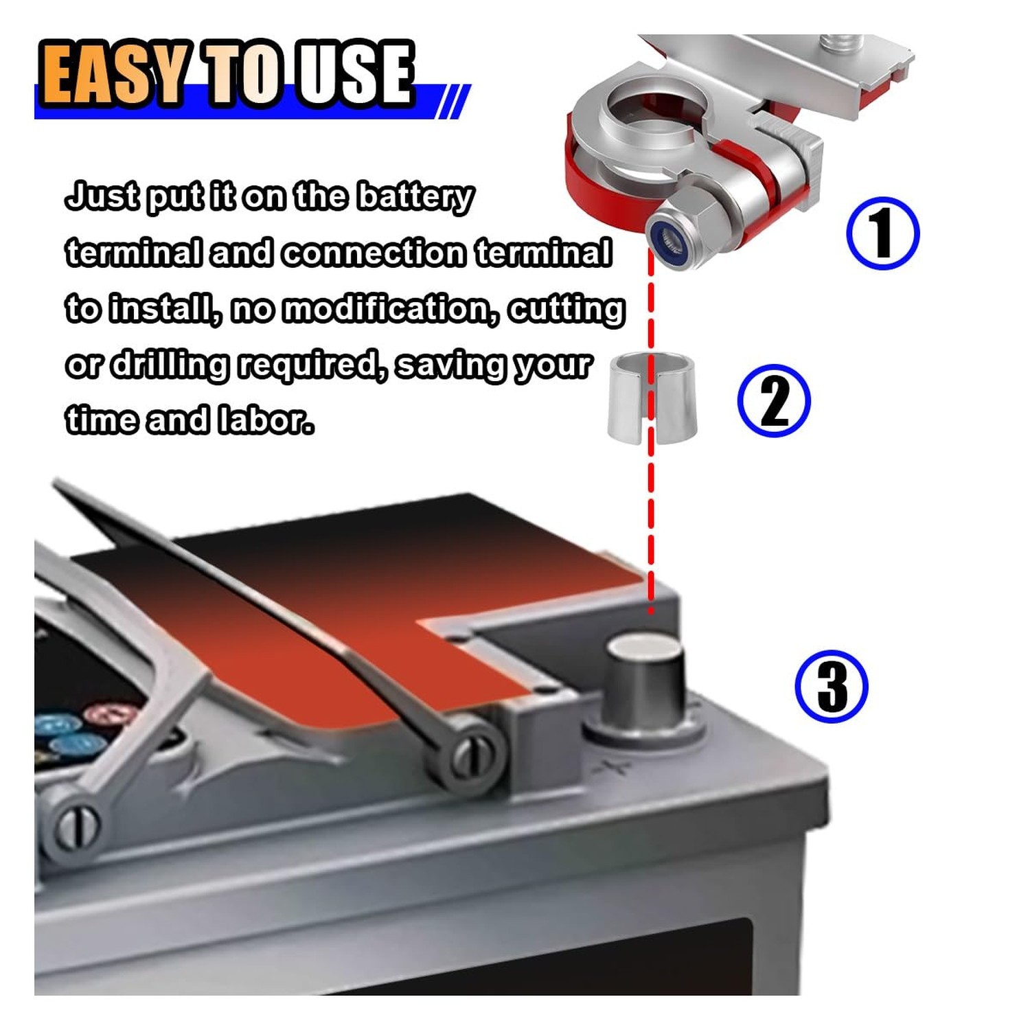 Car Battery Post Shims 1 Pair Lead Terminal Adapter Sleeves Positive Negative US