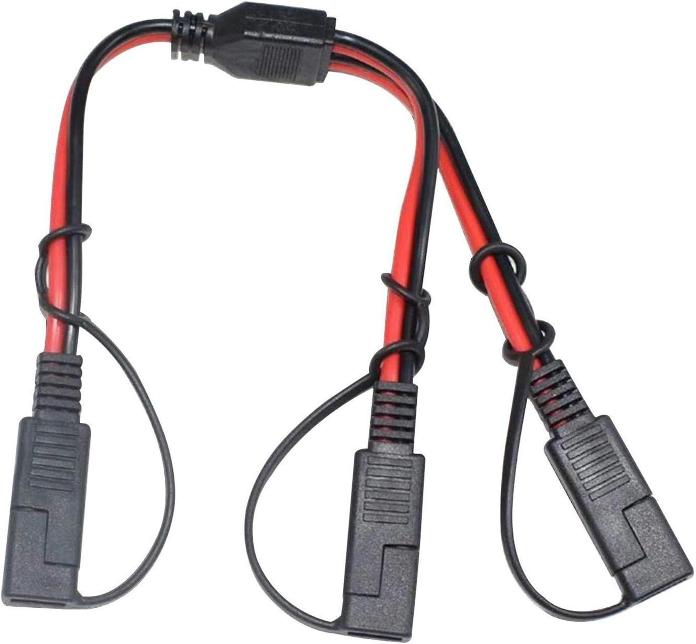 14AWG SAE DC Power Automotive Connector Cable Y Splitter 1 to 2 SAE Extension Ca