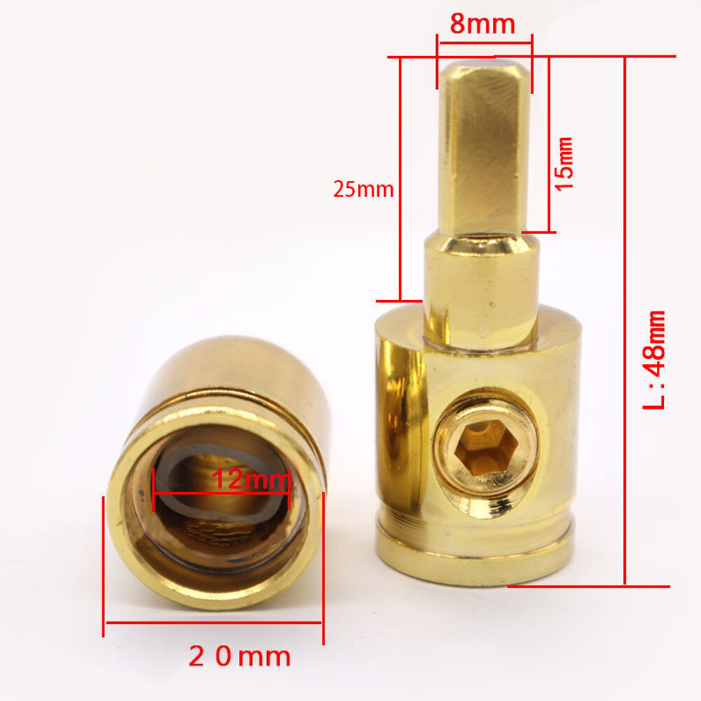 6Pcs 1/0 Gauge To 4 Gauge Pin AWG Power Wire Reducer Car Audio Amp