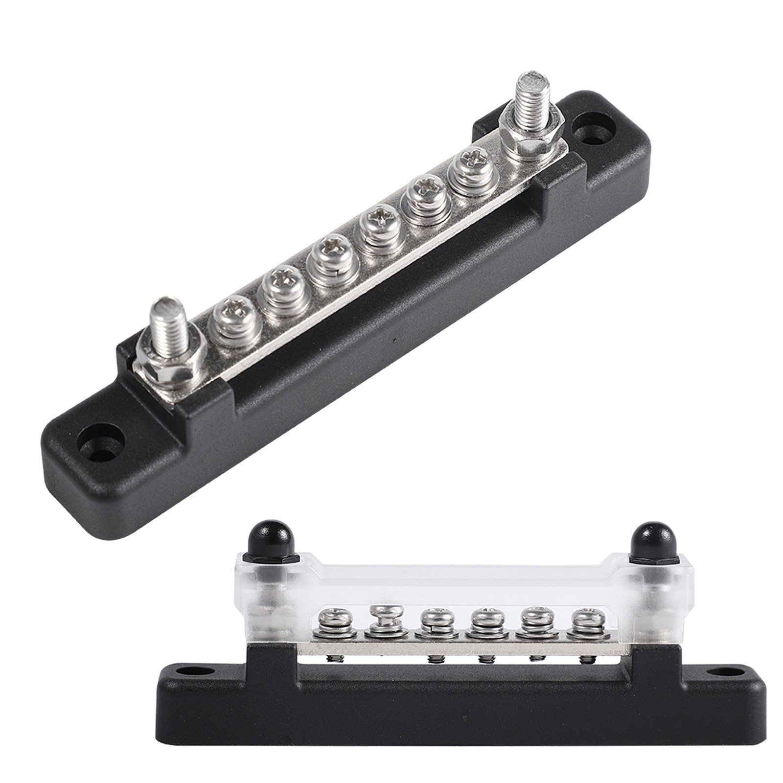 6 Way Blade Fuse Box Block Auto Marine Boat Holder Cover 12V Bus Bar Kit BLK
