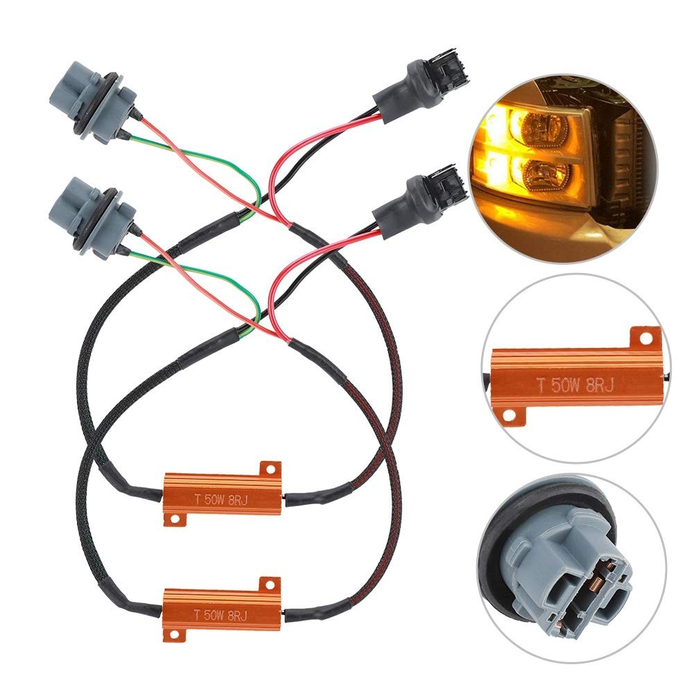 Car Resistor Wiring Harness Part, 7440 T20 50W8RJ Hyper Flash Fix Error Wirin…