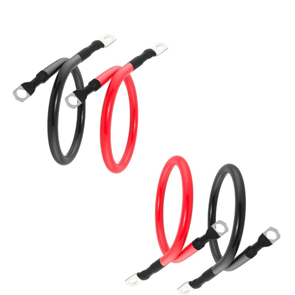 4AWG Battery Cable 18in with 3/8 inch Lugs for Inverters RVs Campers,2 Pairs