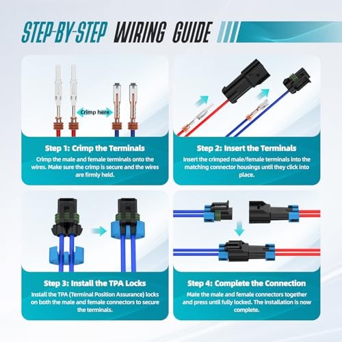 2 Pin Weather Pack Connectors Kit 5 Sets Automotive 2pin 5sets/14-12AWG