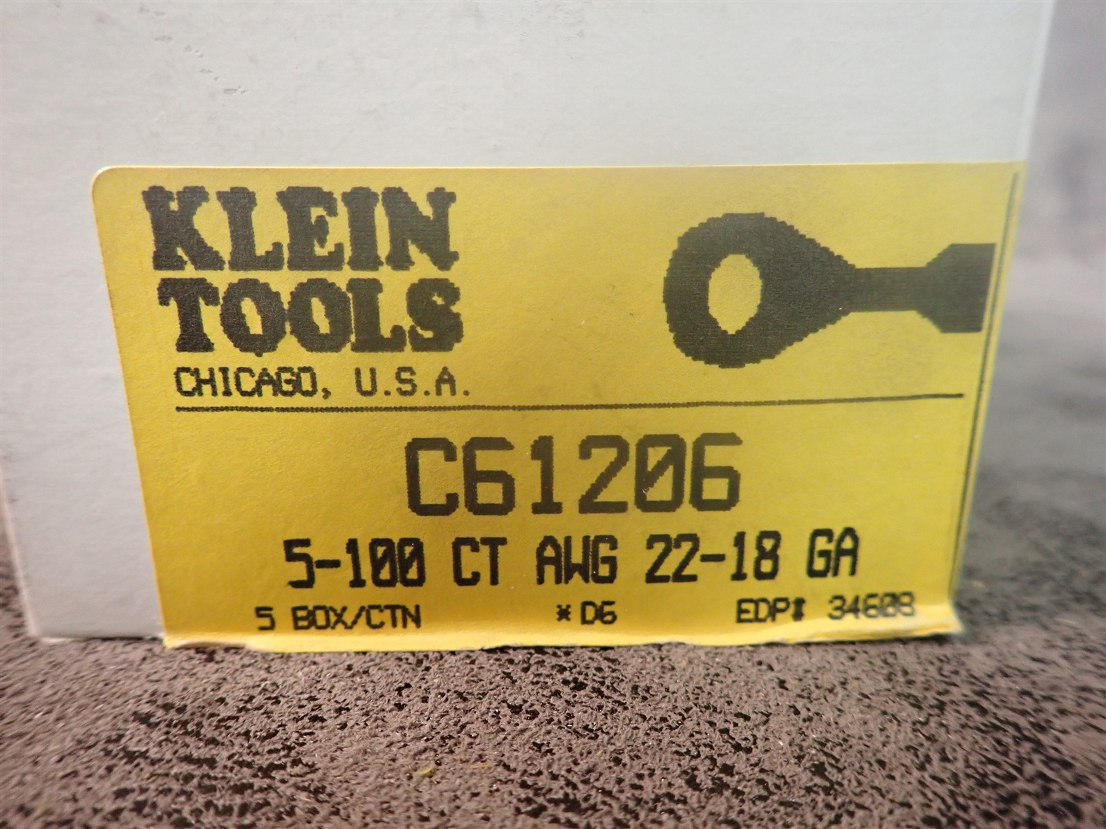 Klein/Vaco C61206 Insulated Ring Terminals 22-18 AWG, 5-100 Packs 500 Total (G7)