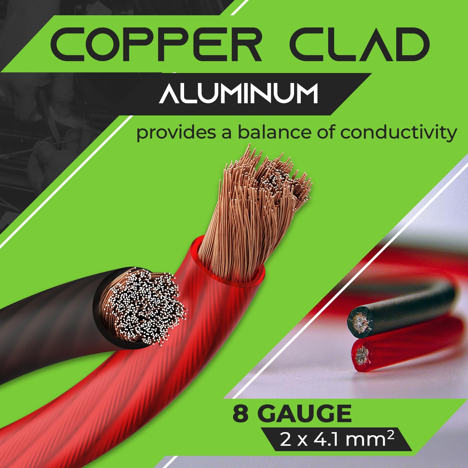 , 8 Gauge Wire, 15 Lugs, 20 Heat Shrink Wrap, for Automotive, Battery Cable, Amp