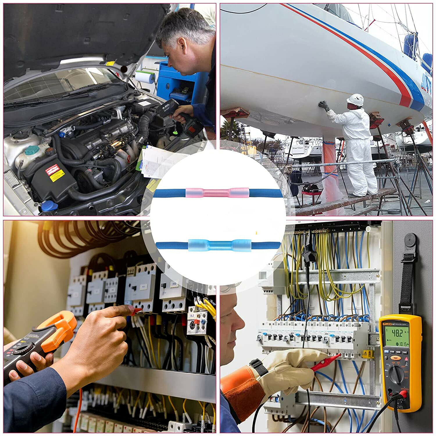 400/200X Waterproof Seal Heat Shrink Crimp Butt Wire Connectors Splice Terminals