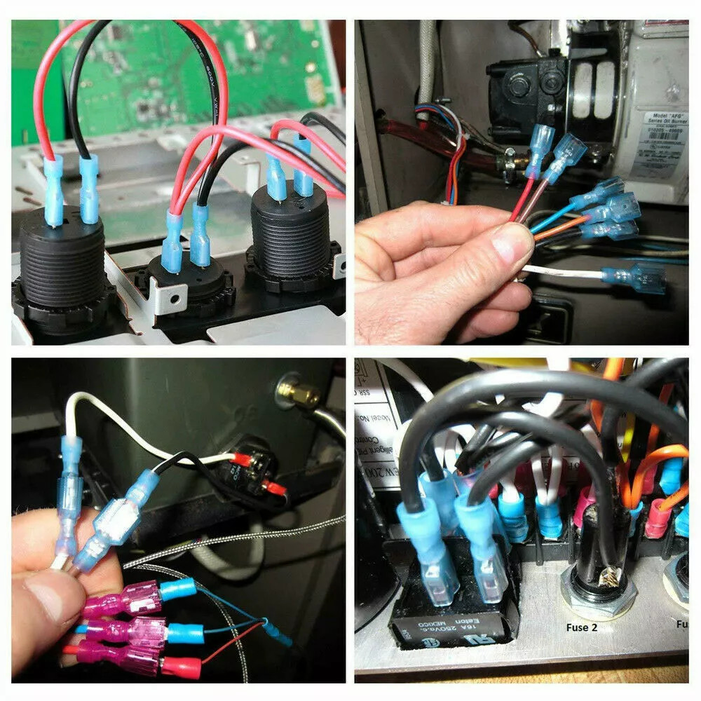 100/500Pcs Insulated Male Female Spade Terminal Crimp Electrical Wire Connectors