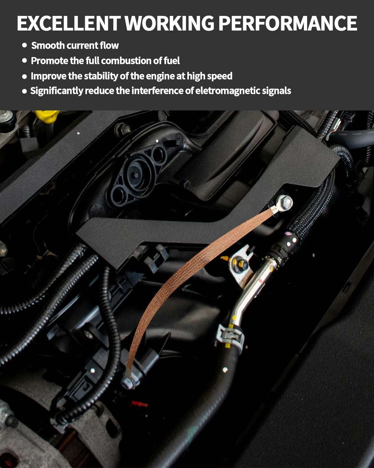 6 PCS Universal Automotive Braided Copper Ground Strap, 12 Inch Engine Ground St