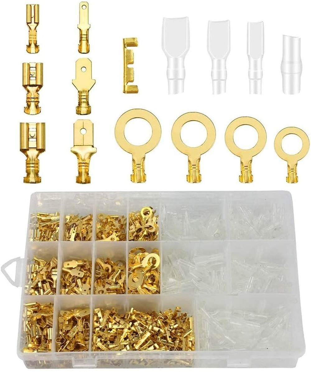 1000Pcs Assortment Spade Male Female Terminals Electrical Wire Crimp Connectors