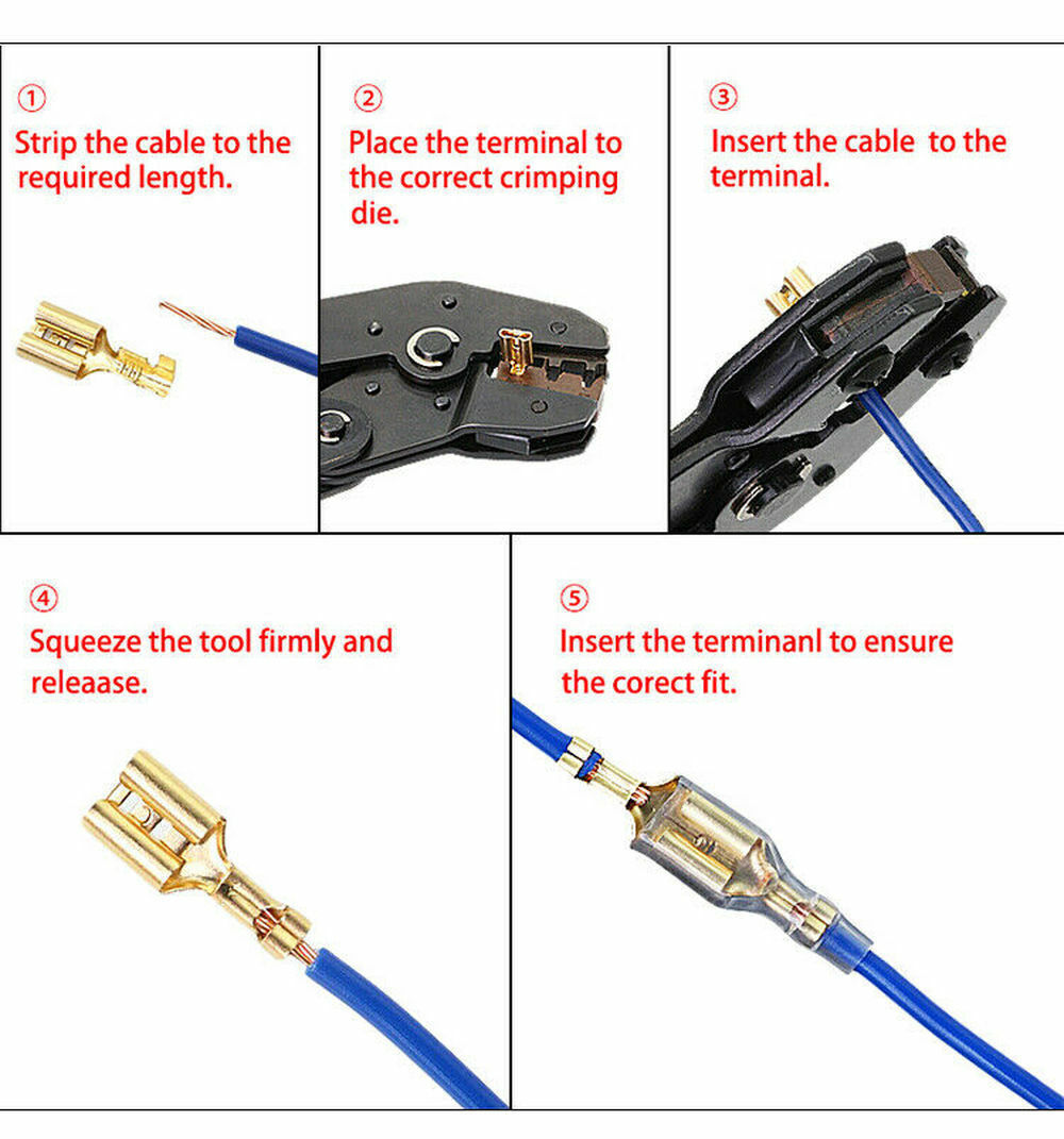 Silver Terminals Set Electrical Wire 315/900x Crimp Connectors Male Female Spade