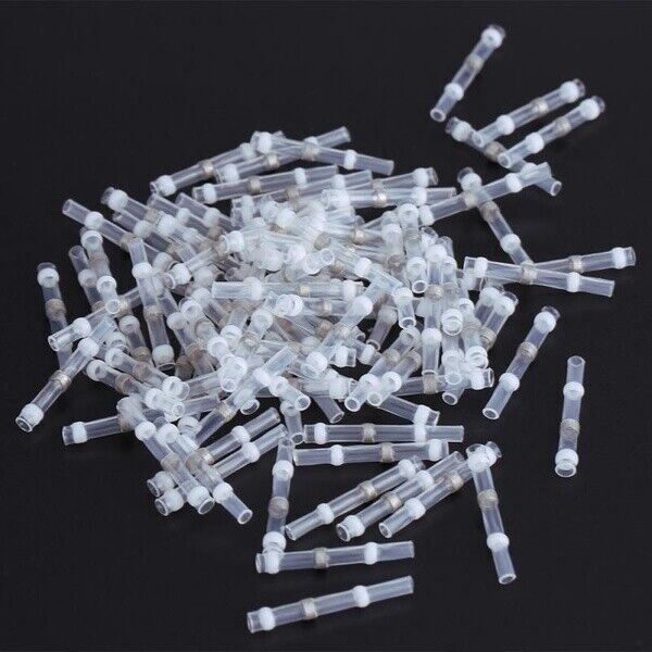 50-200PCS 26-24 AWG Solder Seal Sleeve Heat Shrink Butt Wire Connector Terminals