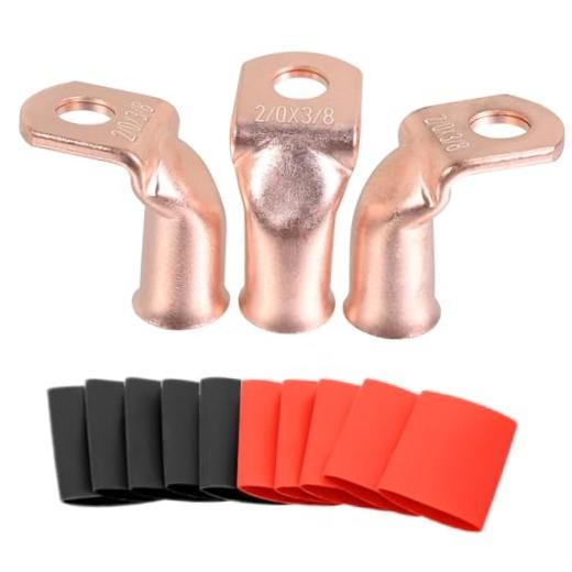 90° Pure Copper 3/8″(M10) – 90° Bent Flared End | Close-end – 00 (2/0) Gauge