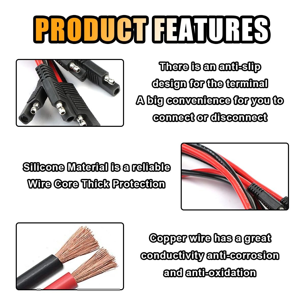 GLSOWEE 5PCS 10 Gauge 2 Pin Quick Disconnect Polarized Wire Harness, 12 Inch …