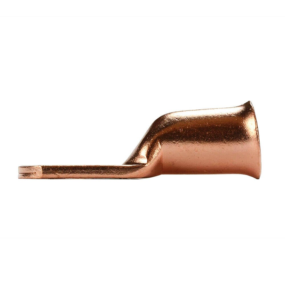 1/0 Gauge AWG Non-Insulated Pure Copper Lugs 5/16″ Ring Terminal Connector 10pcs