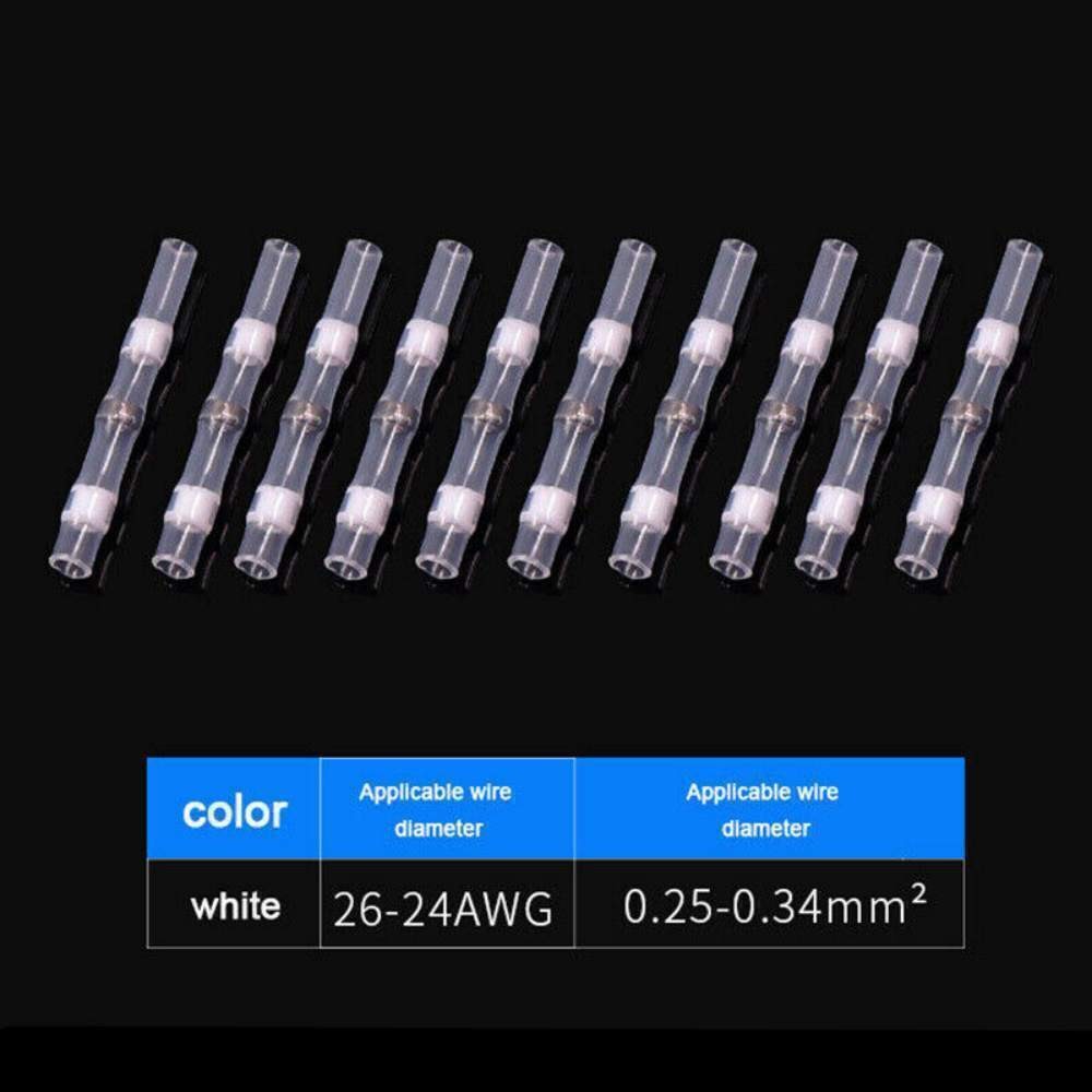 26-10AWG Heat Shrink Butt Solder Seal Sleeve Wire Connector Terminals US 50x