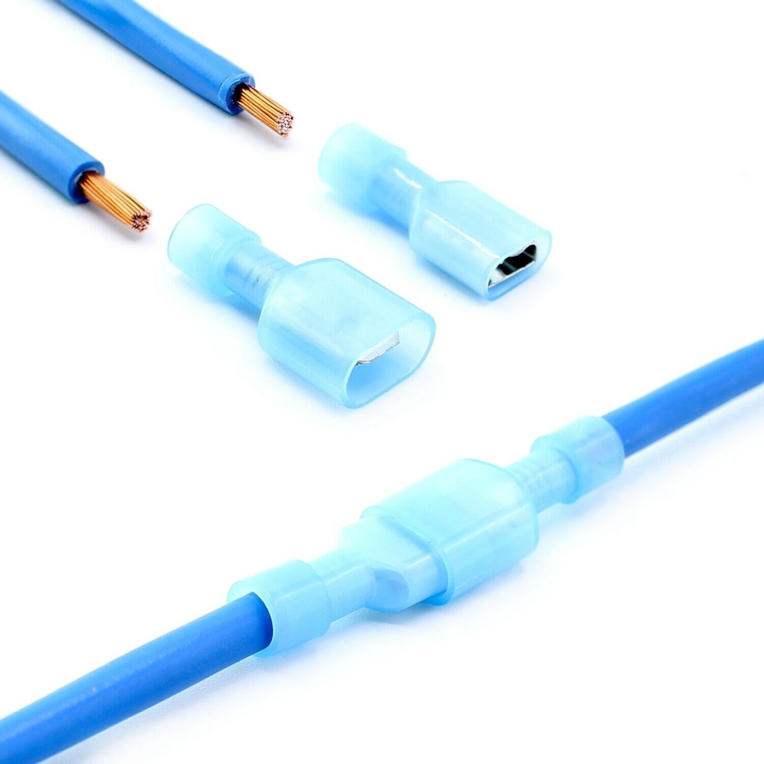 200/100PCS Nylon Insulated Wire Spade Terminals Cable Crimp Connectors 22-10 AWG