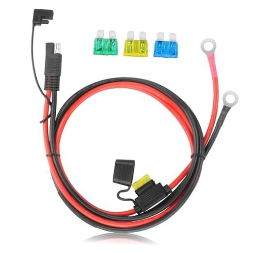 SAE Battery Connector, 10AWG SAE to Ring Terminal Cable with 15A 20A 30A 4FT