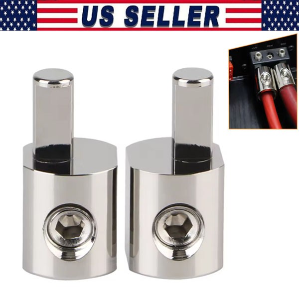 2PCS ILL Customz Offset Power and Ground 1/0 Gauge to 4 Gauge Amp Input Reducers