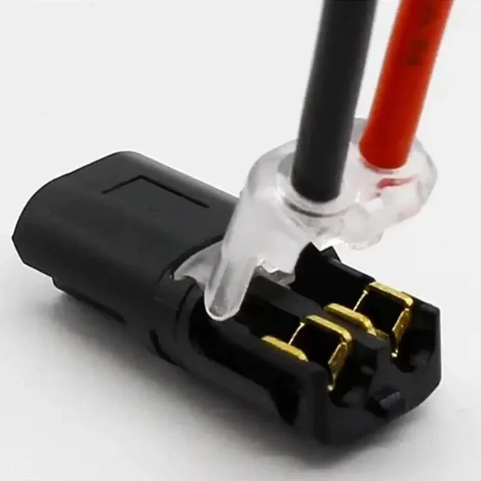 50 Pcs Quick Splice Wire Connectors 2 Pin Double Wire Plug with Locking Buckle