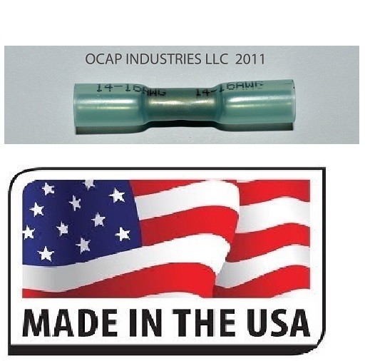 (10 pc) 16-14 GA. BLUE 3M HEAT SHRINK BUTT WIRE CONNECTOR AUTO MARINE GRADE USA