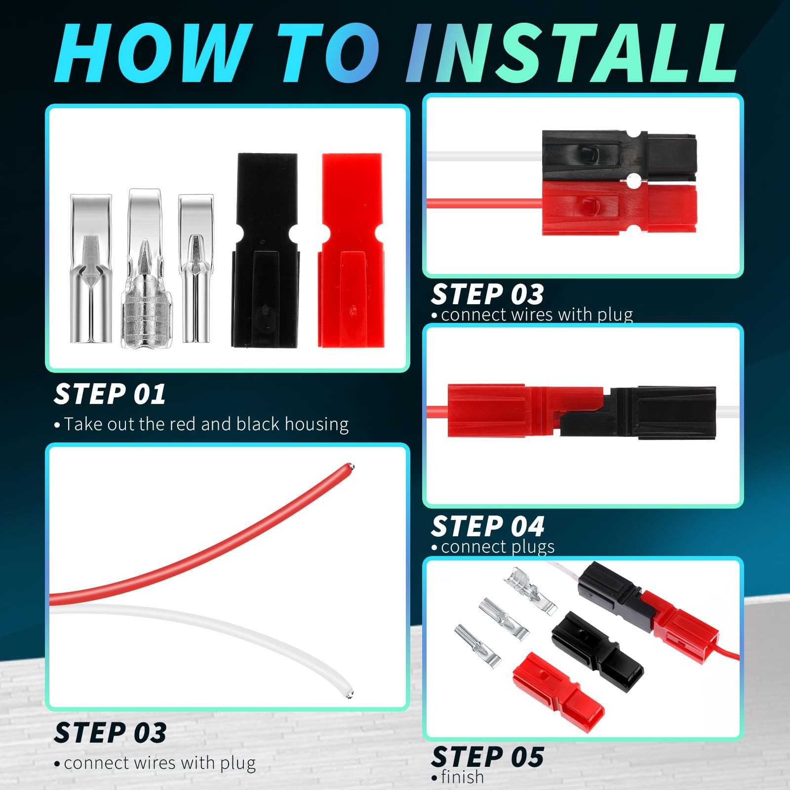 120 Pcs 15A/ 30A/45 Amp Power Connectors Assortment Kit Power Connectors Quic…