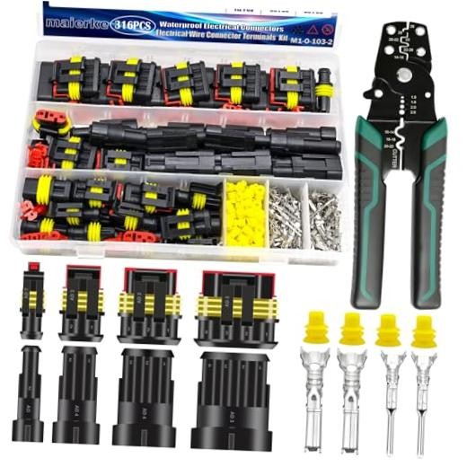 316PCS 23 Sets Waterproof Automotive Electrical Connectors 316pcs Black