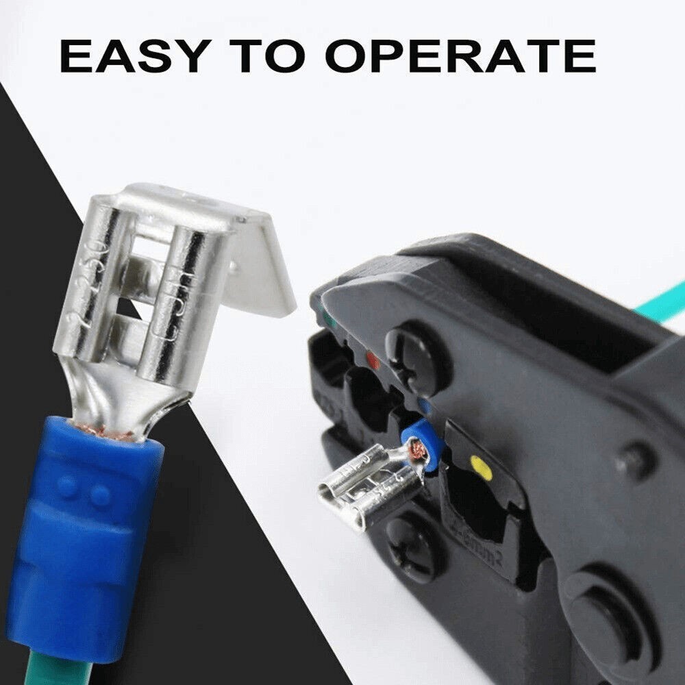 20-200Pcs Blue Piggyback Spade Terminals 6.3mm Blade Wire Connector 16-14AWG kit