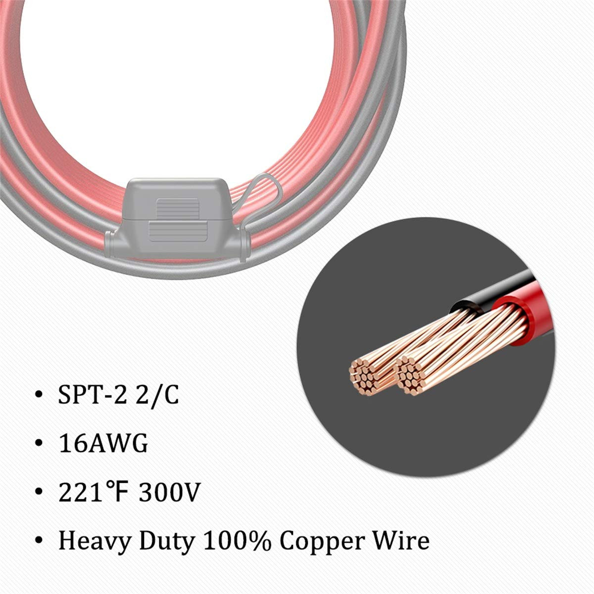LEICESTERCN 6FT SAE to O Ring Terminal Harness, 16AWG Heavy Duty Battery Quick D