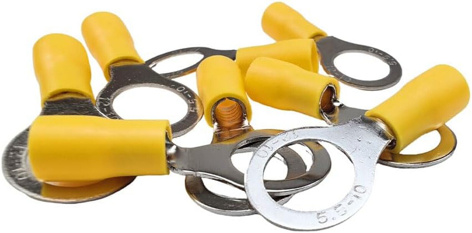 50-200PCS 12-10AWG Insulated Ring Terminal Electrical Wire Crimp Connectors 3/8″