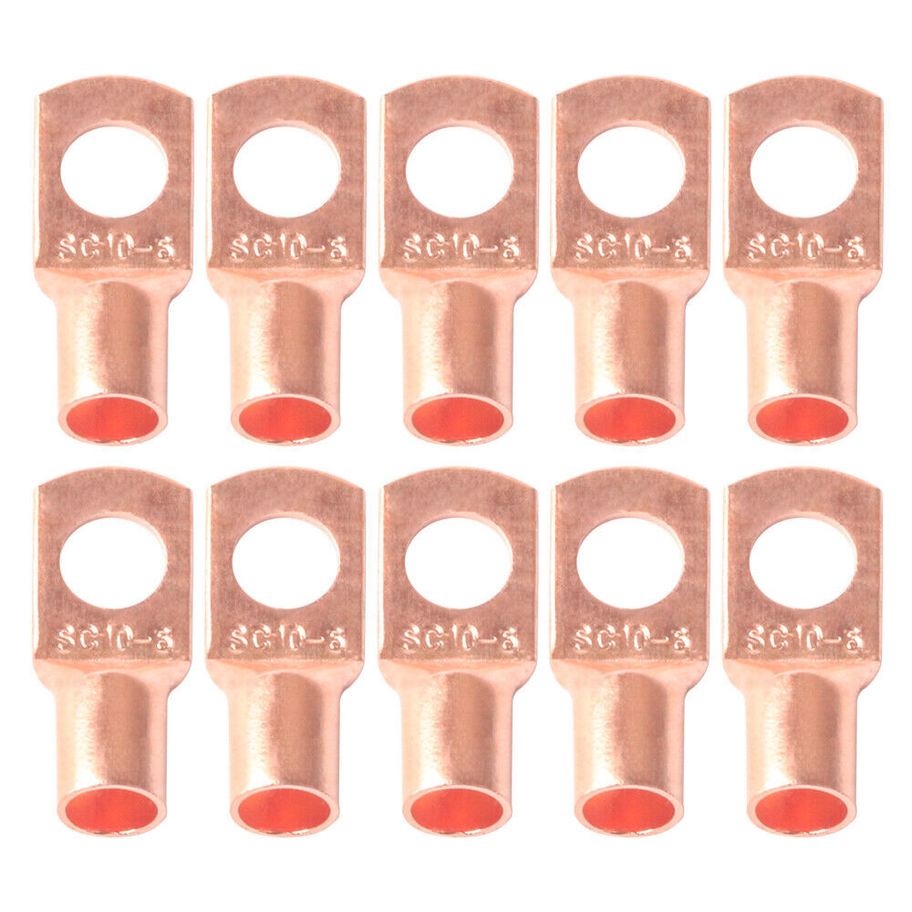 5/10/20x SC4-4~SC50-12 Battery Bare Copper Ring Lug Terminals Connector Kit Wire