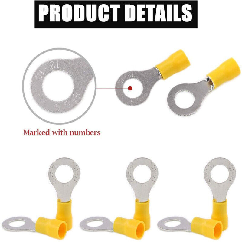 100/200x 22-10AWG Terminals Electrical Insulated Splice Wire Crimp Connectors