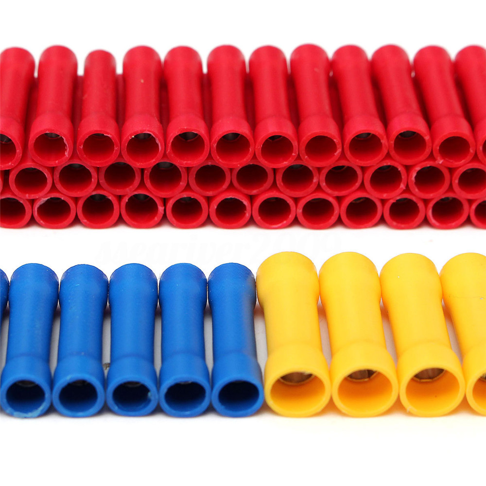 150PCS 10-12 14-16 18-22 GAUGE VINYL BUTT CONNECTORS TERMINAL WATERPROOF