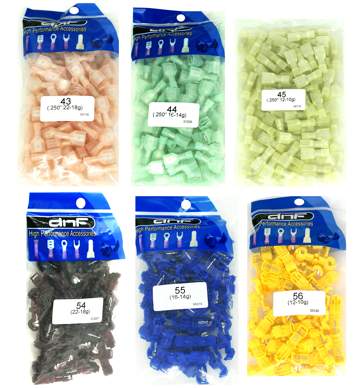 300 T-TAPS MALE INSULATED TERMINAL CONNECTORS COMBO SET (10-12+14-16+18-22 AWG)