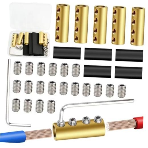 Pcs 4 Hole 6AWG 80A Brass Wire Splice Connectors Kit | 6AWG 6AWG-80Amp4 holes 5